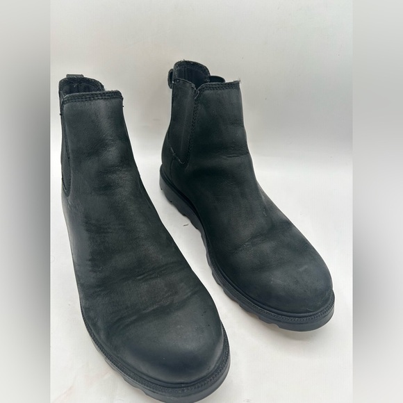 Sorel Women's Ainsley Boot Size 10.5 Waterproof  Chelsea Pull On Black Leather - Picture 9 of 10